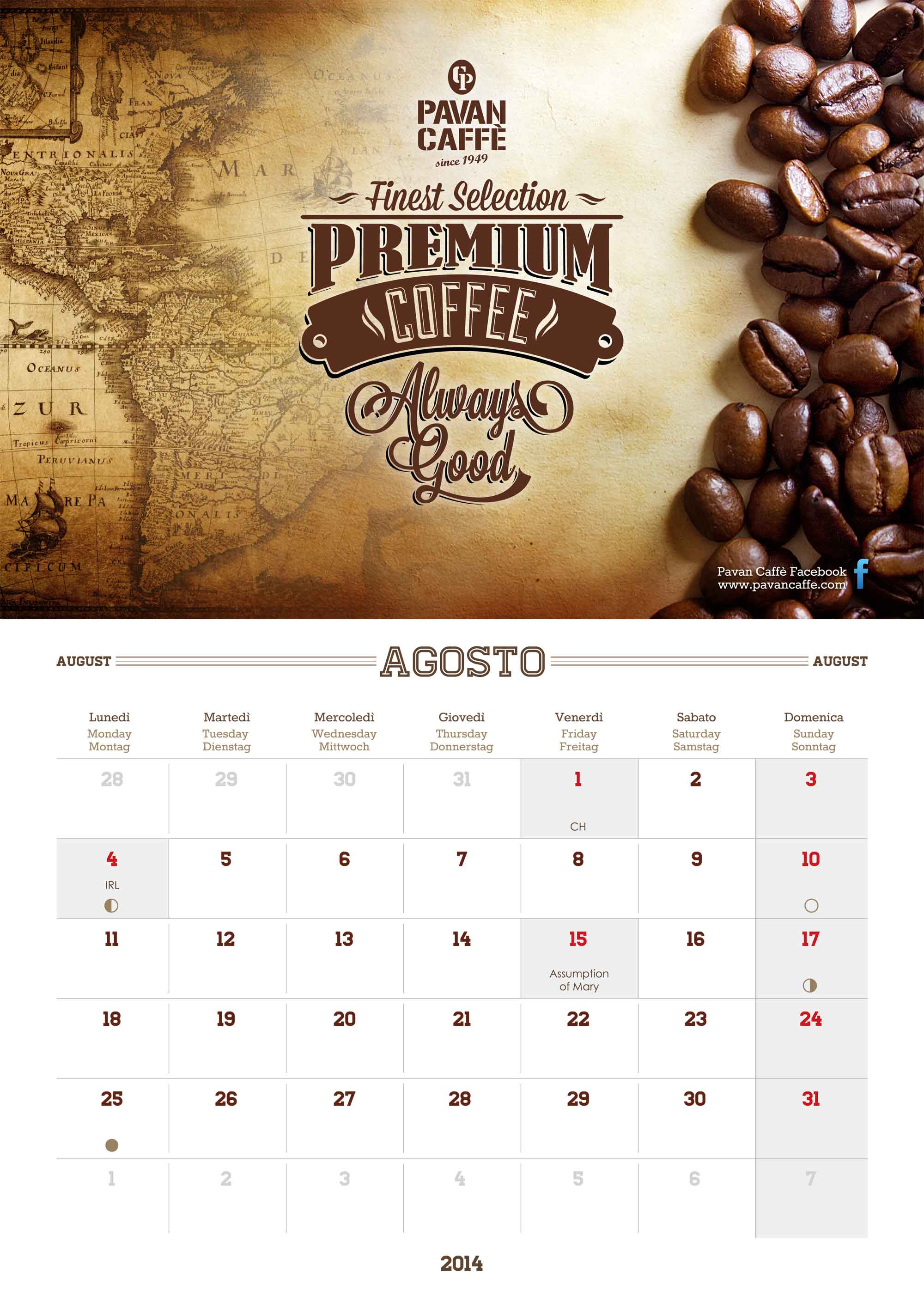 Pavan Caffè 2014 Kalender August