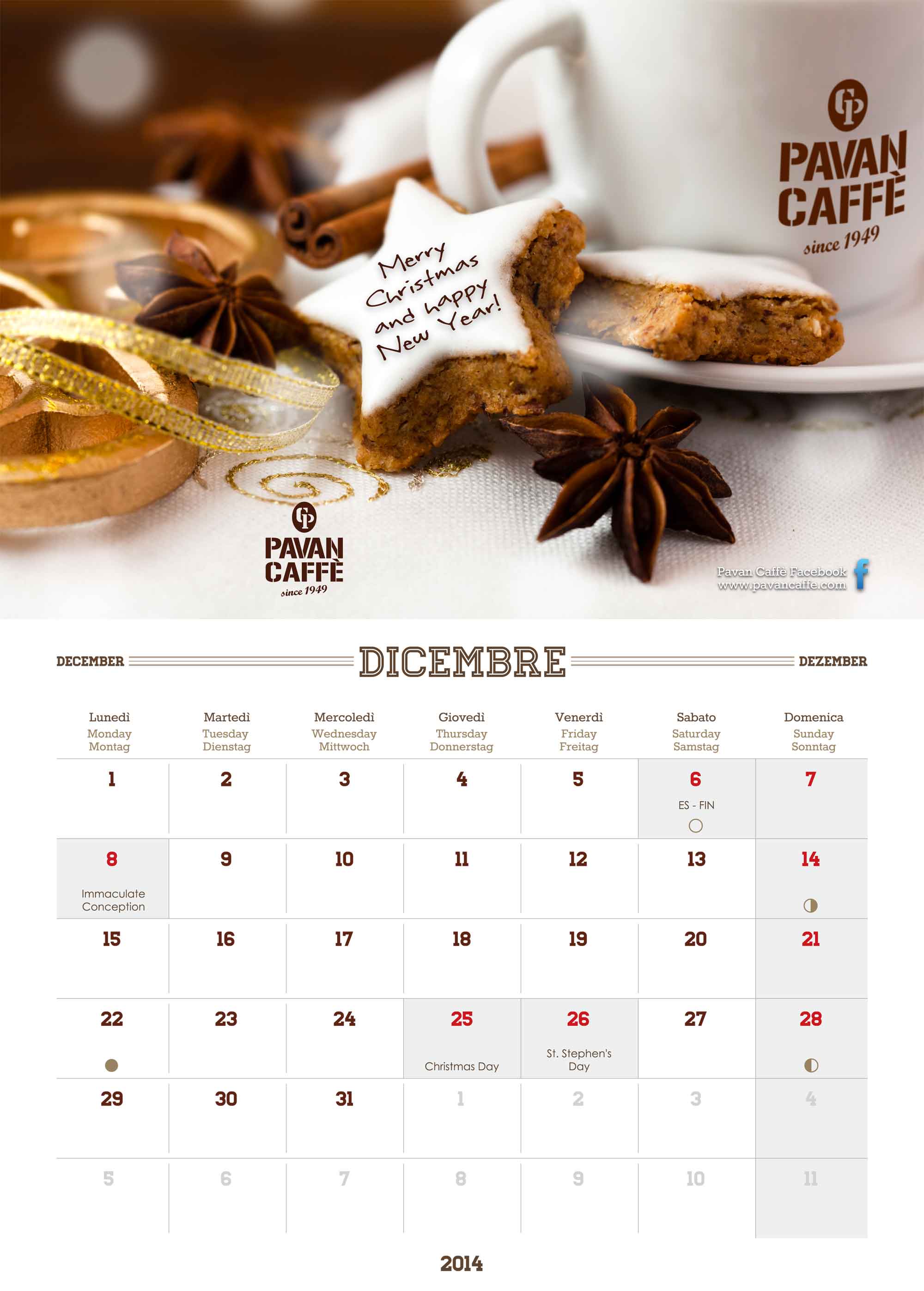 Pavan Caffè 2014 Kalender Dezember