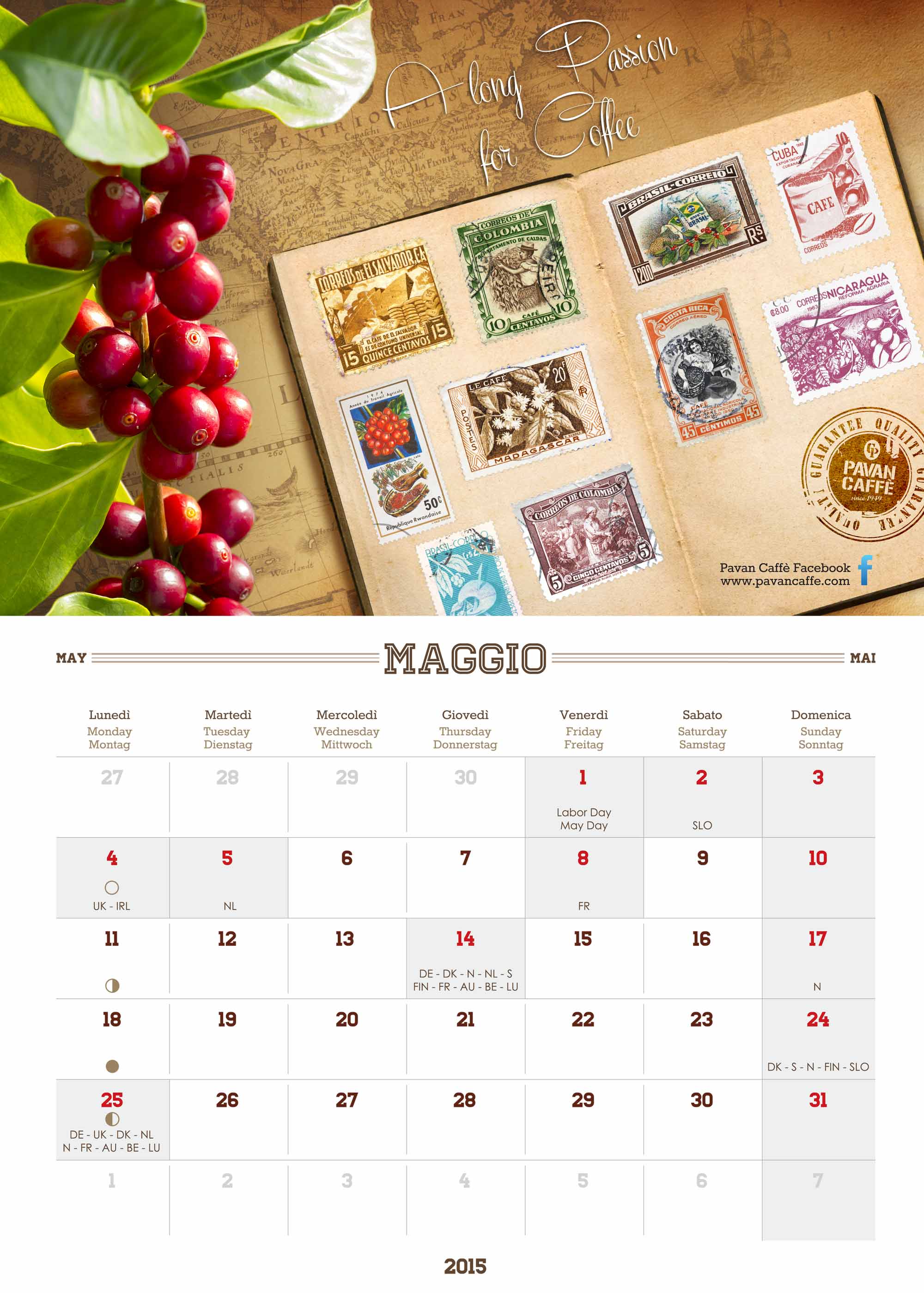Pavan Caffè calendario Maggio 2015