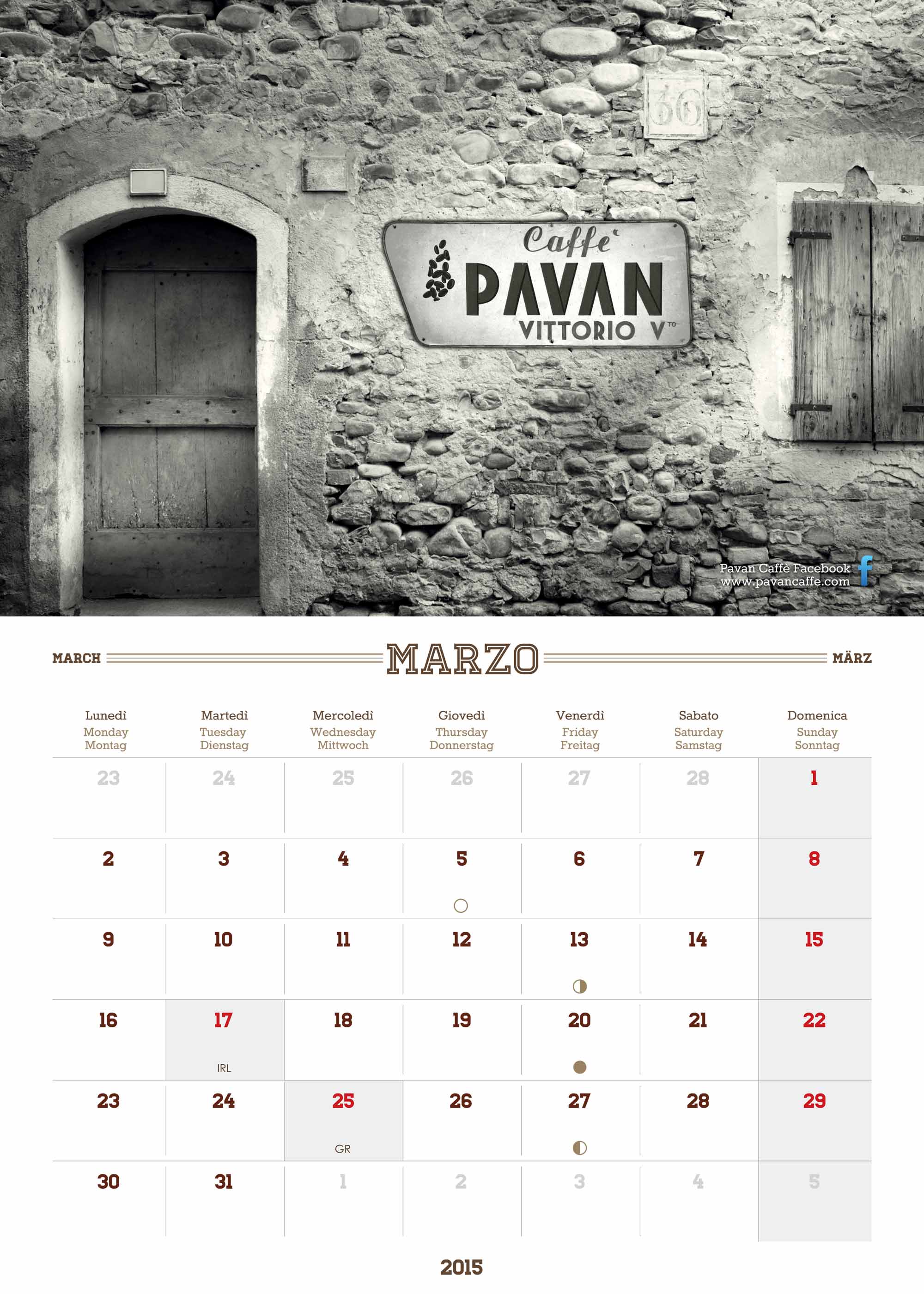 Pavan Caffè calendario Marzo 2015