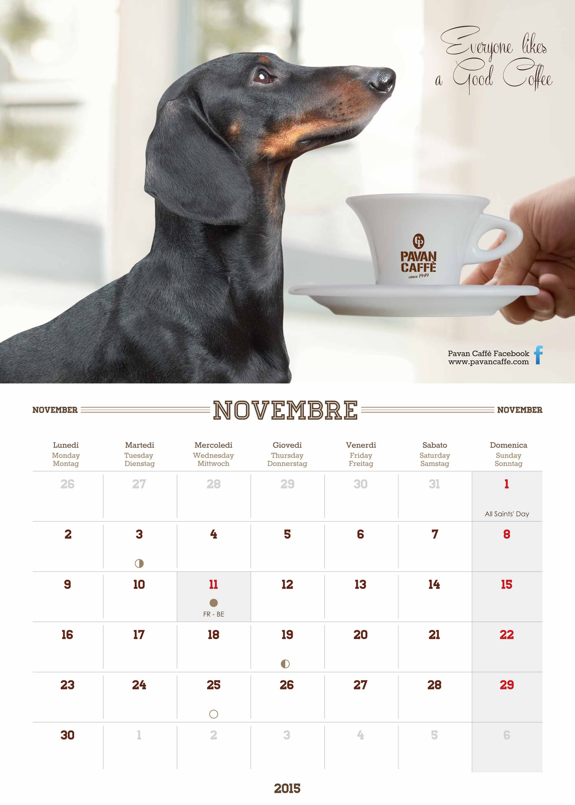 Pavan Caffè calendario Novembre 2015
