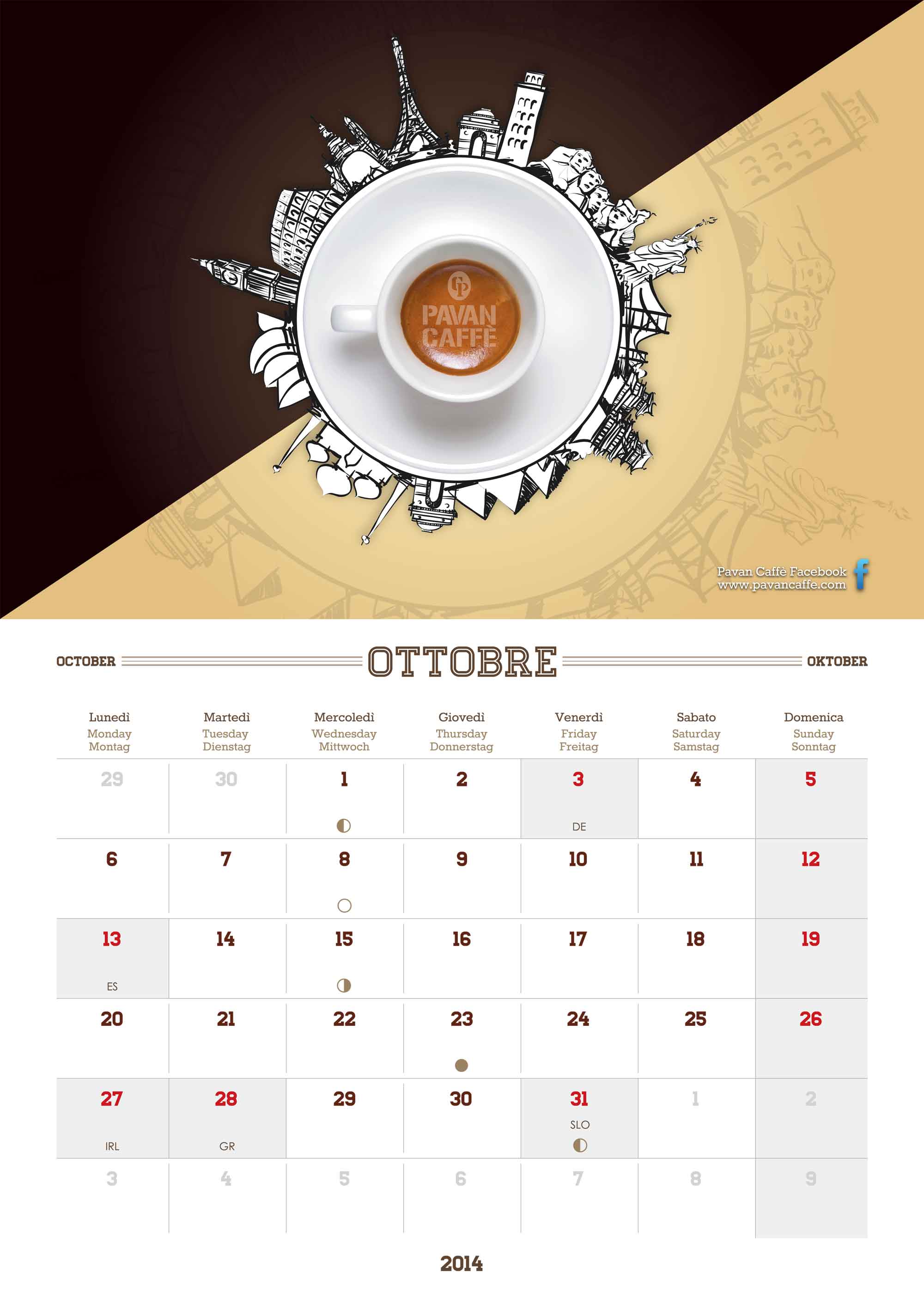 Pavan Caffè 2014 Kalender Oktober